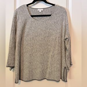 J. Jill Pure Jill Linen Blend Split Hem Tunic Gray Size Medium